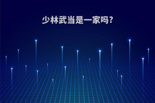 少林武当是一家吗?