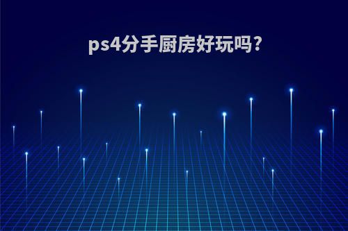 ps4分手厨房好玩吗?