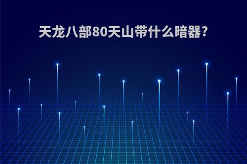 天龙八部80天山带什么暗器?