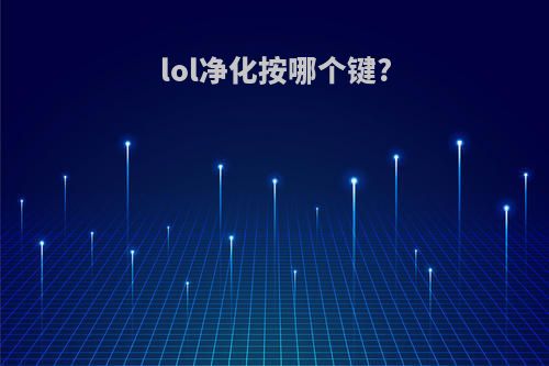 lol净化按哪个键?