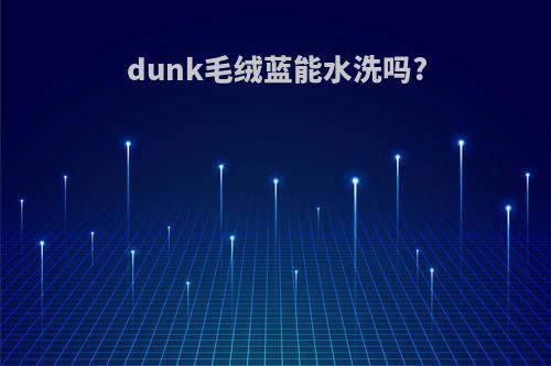 dunk毛绒蓝能水洗吗?